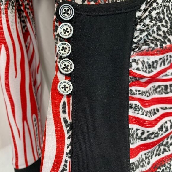 Joseph Ribkoff Cheetah Print Wrap Top - Picture 4 of 10